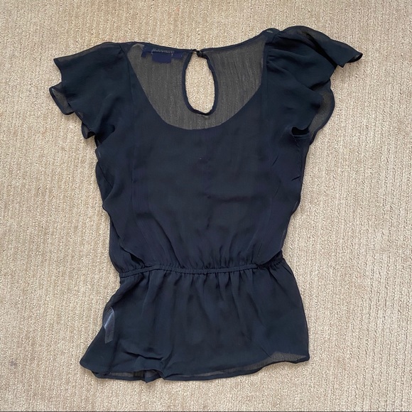 Chiffon Fluttery Black Blouse - Picture 2 of 2